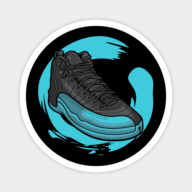 AJ 12 Retro Gamma Blue Sneaker Magnet by milatees